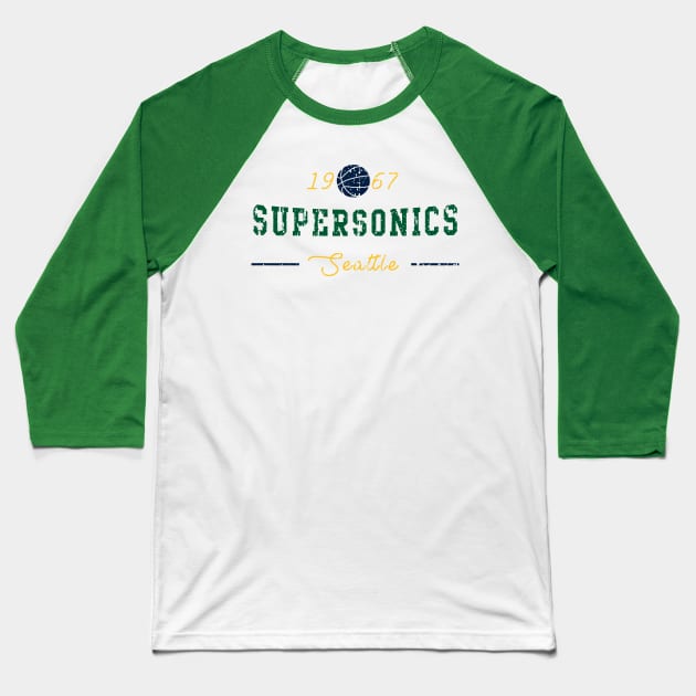 Seattle Supersonics Baseball T-Shirt by HomePlateCreative